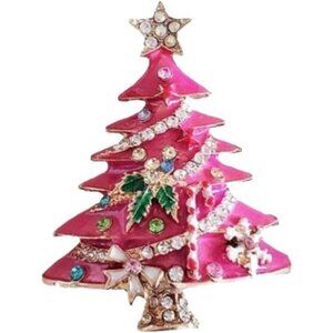 Christmas Tree Brooch Pins For Women Cute Star Bow Snowflake Christmas Enamel